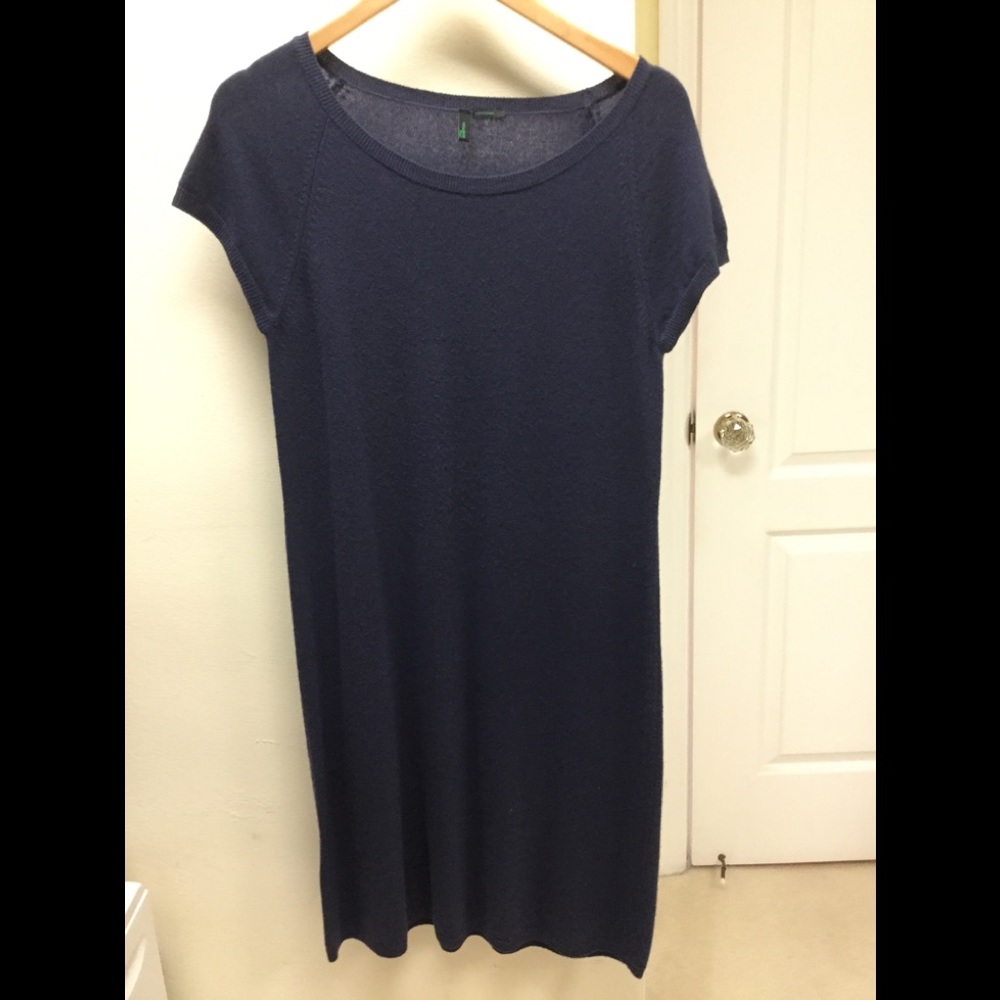 Knit dark blue Benetton dress. NWOT